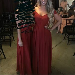 Burnt orange bridesmaid dress